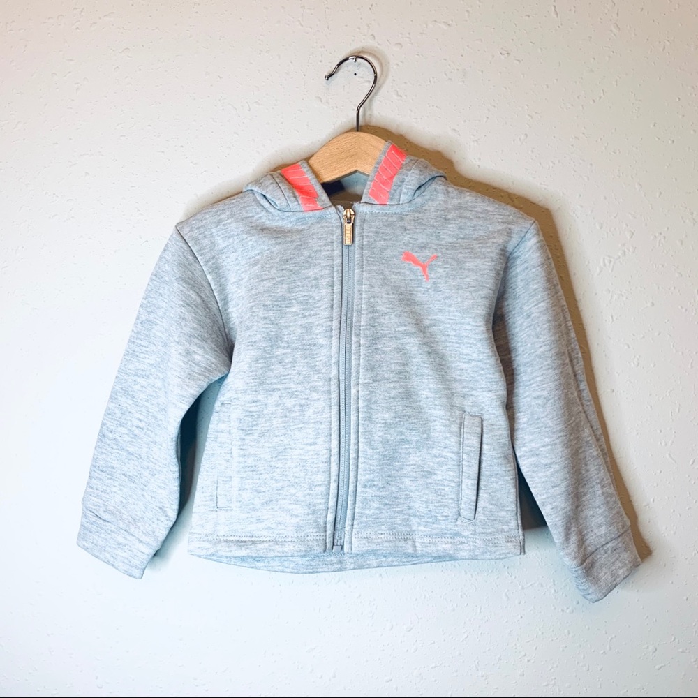 Puma Girls Fleece Heather Grey Hoodie Size 3T NWT